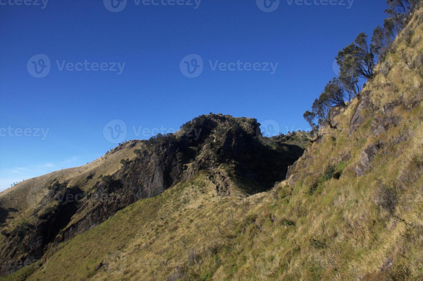 View from the merbabu mountain hiking trail. Central Java, Indonesia photo