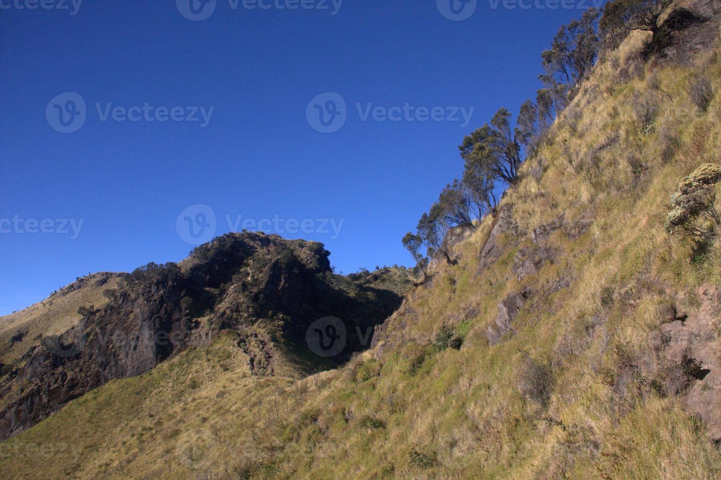View from the merbabu mountain hiking trail. Central Java, Indonesia photo