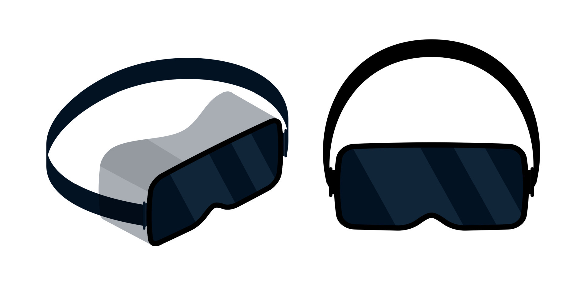 VR glasses vector virtual reality headset icon. Virtual reality helmet isolated goggles device