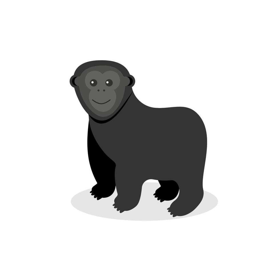 Cute monkey. Animal of Africa. Vector illustration in a flat style.