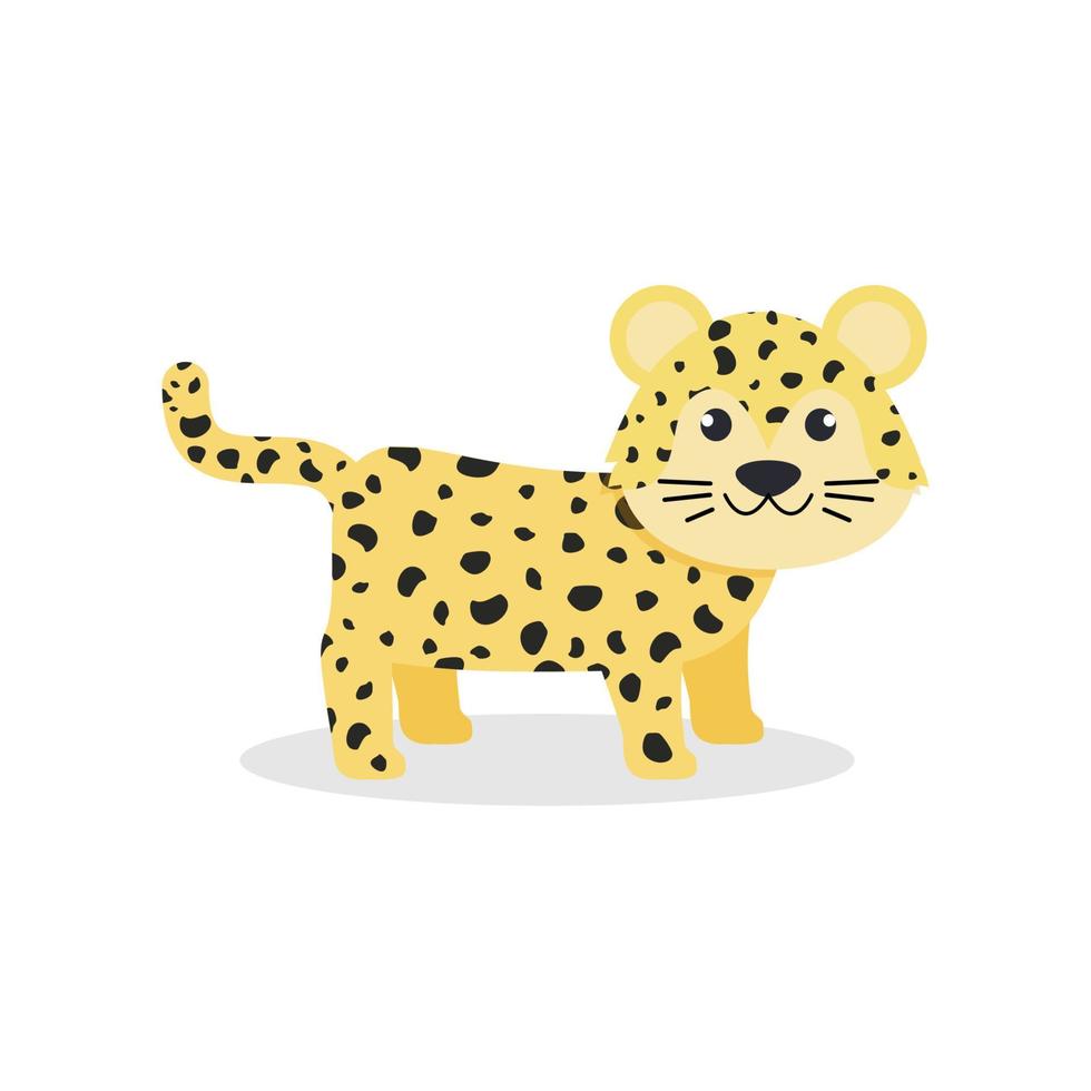 Cute leopard. Animal of Africa. Vector illustration in a flat style.