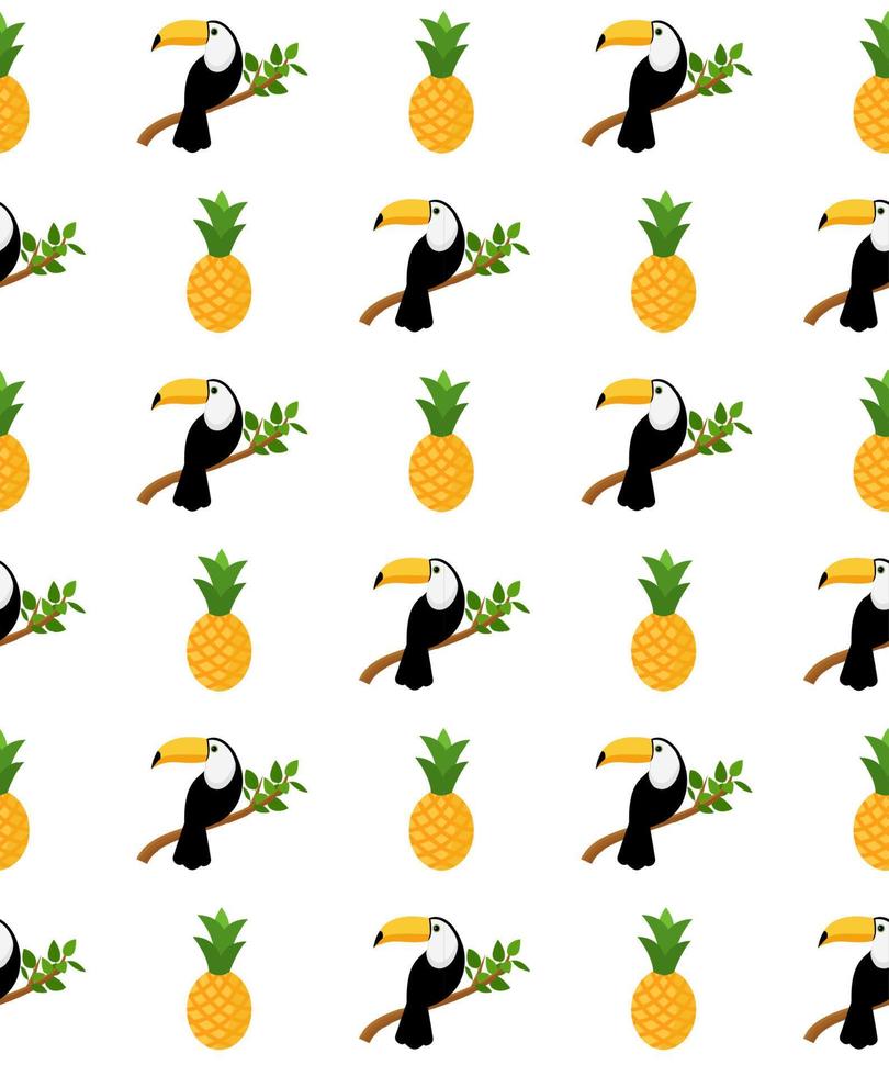 Vector seamless pattern with toucan. Texture design