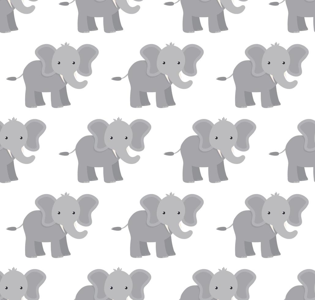 Elephants seamless pattern. Vector illustration in a flat style.