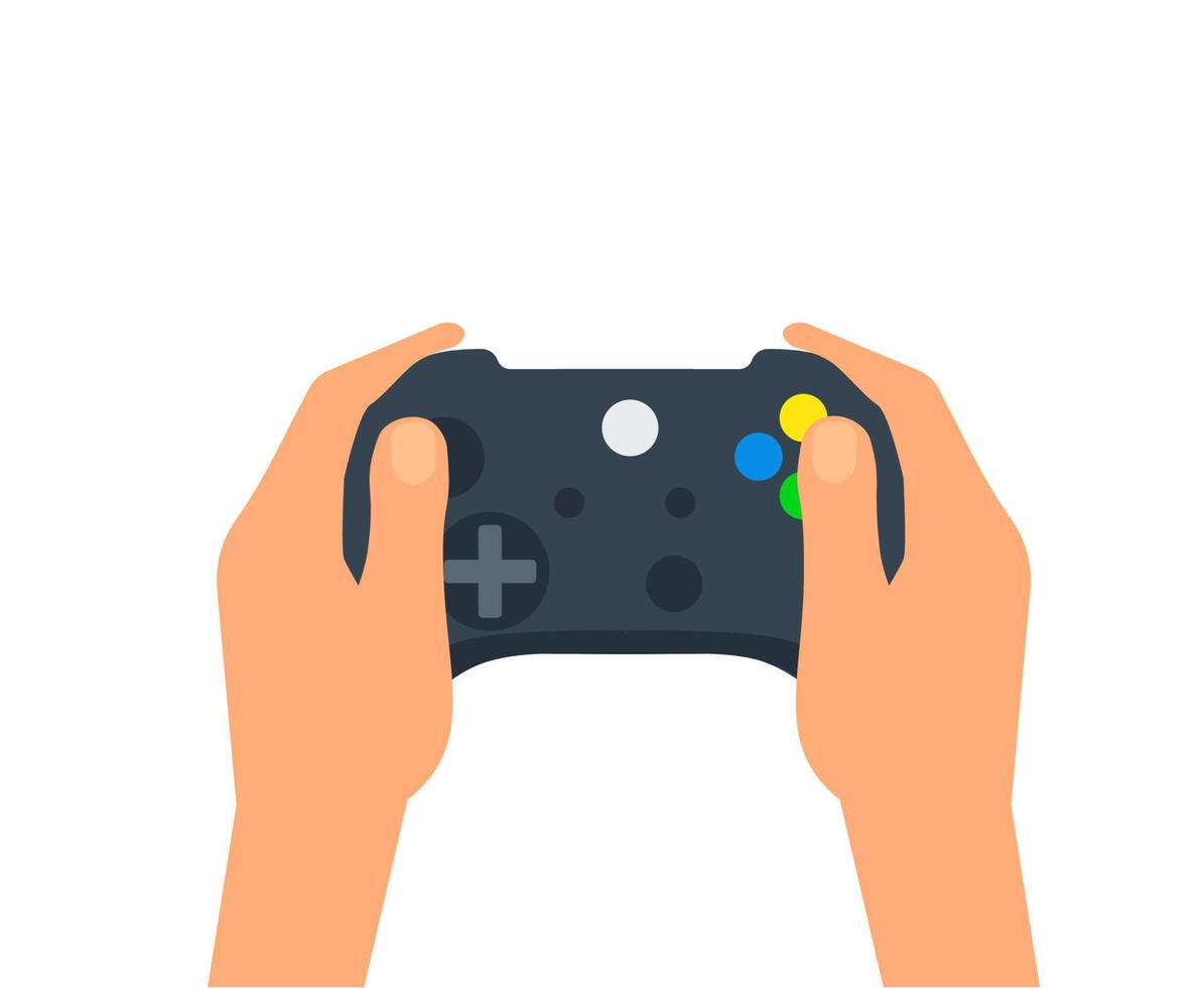 Businessman hand holding game controller - Flat style vector