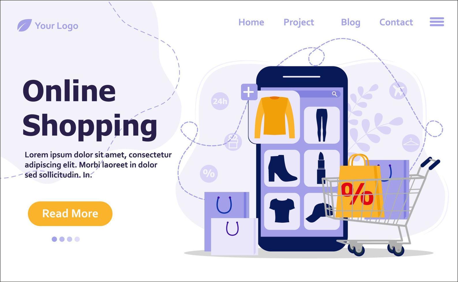 Online shopping concept illustration, perfect for web design, banner, mobile app, landing page vector