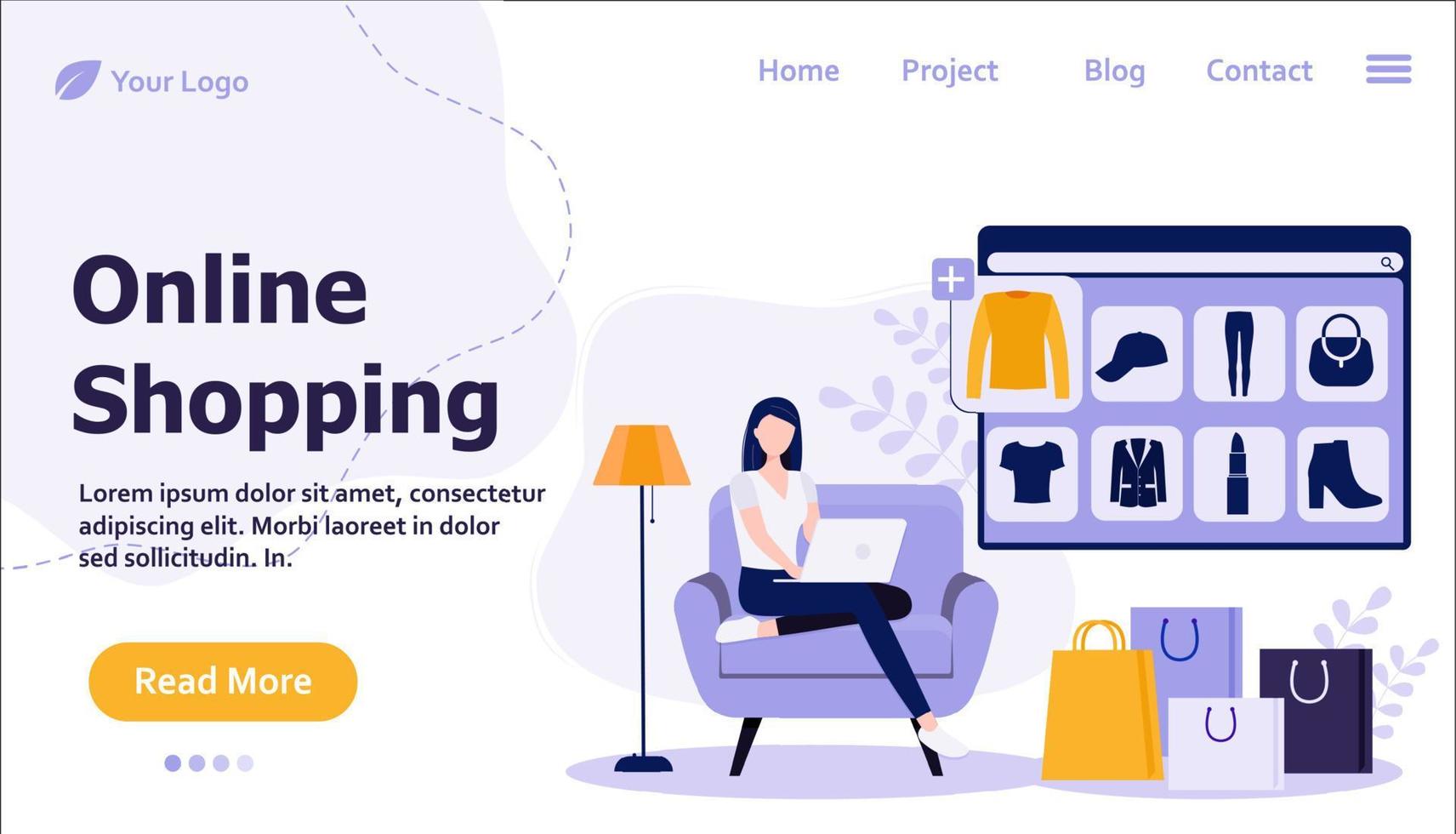 ilustración de concepto de compras en línea, perfecta para diseño web, banner, aplicación móvil, página de destino vector