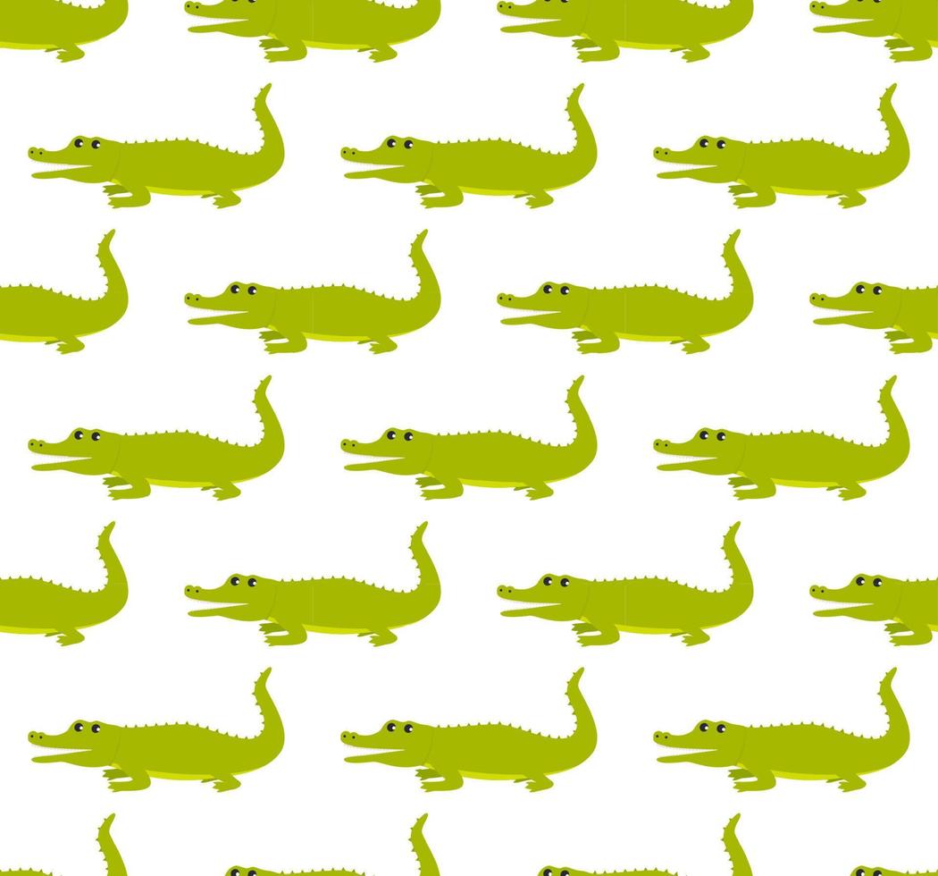 Seamless crocodile pattern. Vector illustration in a flat style.