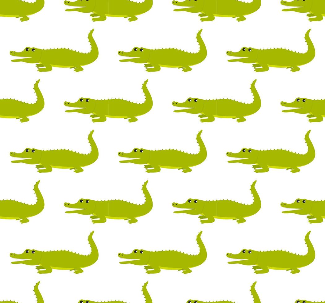 Seamless crocodile pattern. Vector illustration in a flat style.