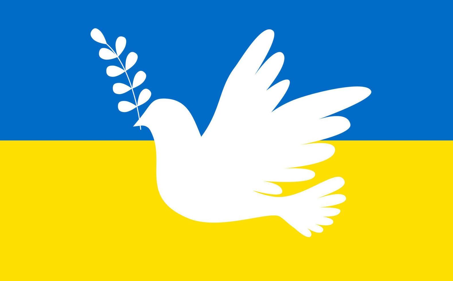 Ukrainian Flag with peace and love in the form of a dove. The concept of Peace - the idea of peace in Ukraine. For design and web. vector