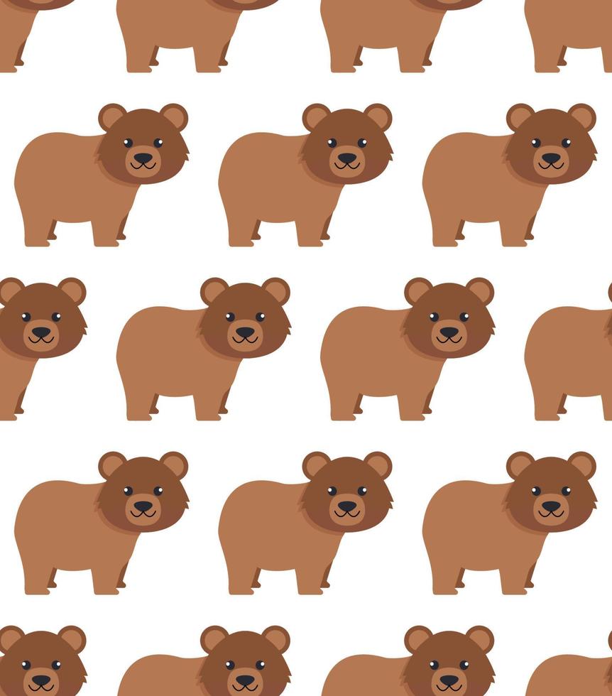 Seamless pattern in bears. Vector illustration in a flat style.