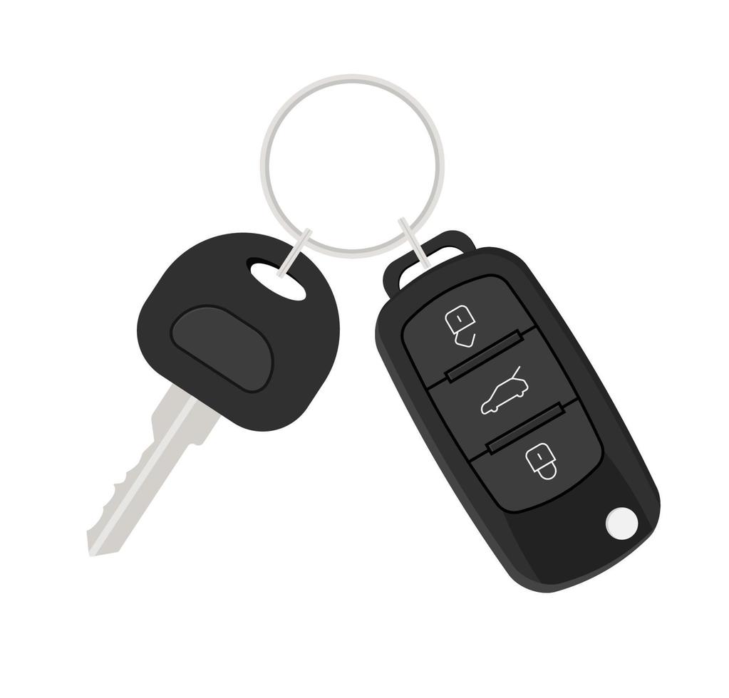 Car key and alarm system chain. Clipart image isolated on background vector