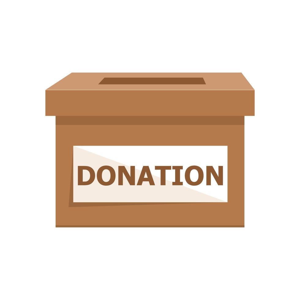 Donation box. Charity to the poor and needy people. Vector illustration isolated on white background.