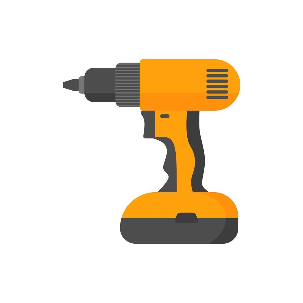 Drill. Working tool Illustration in flat style. vector