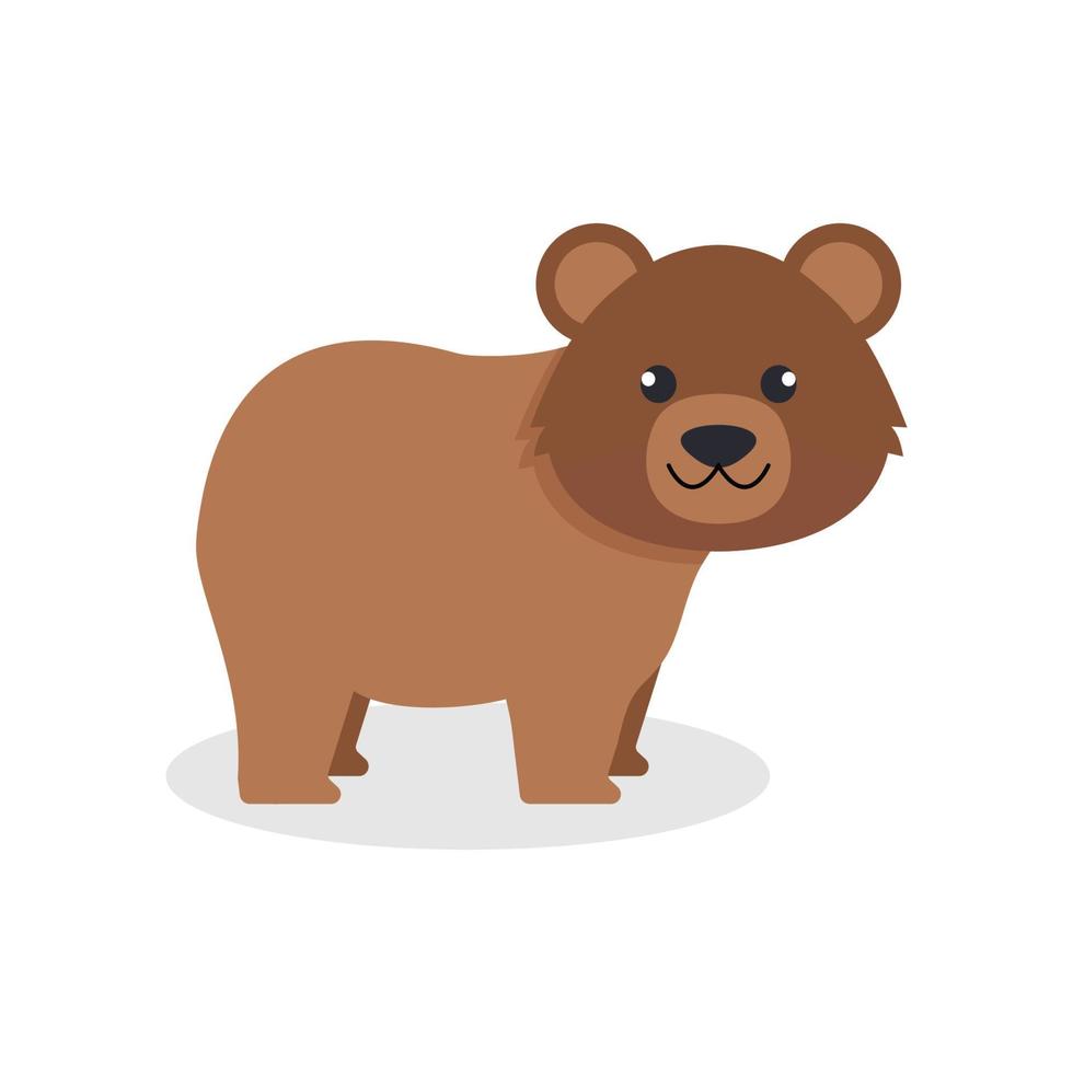 Cute bear. Animal of Africa. Vector illustration in a flat style.