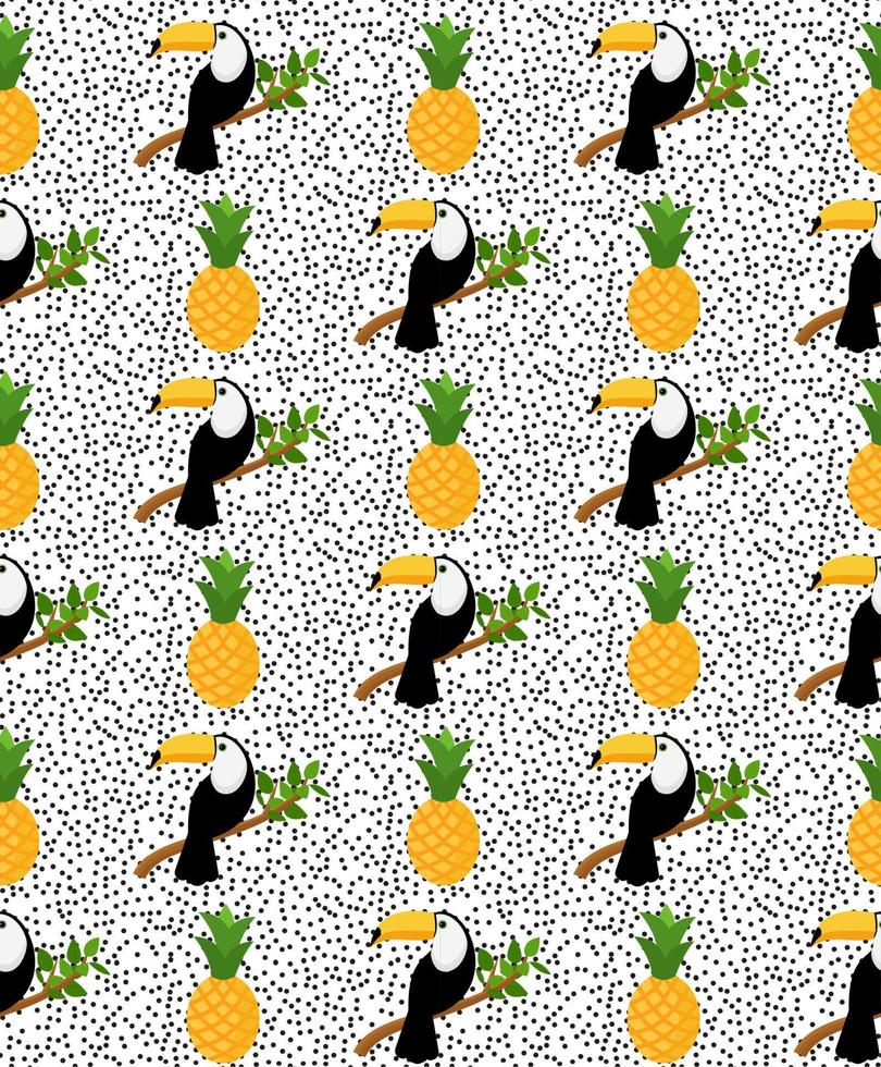 Vector seamless pattern with toucan. Texture design