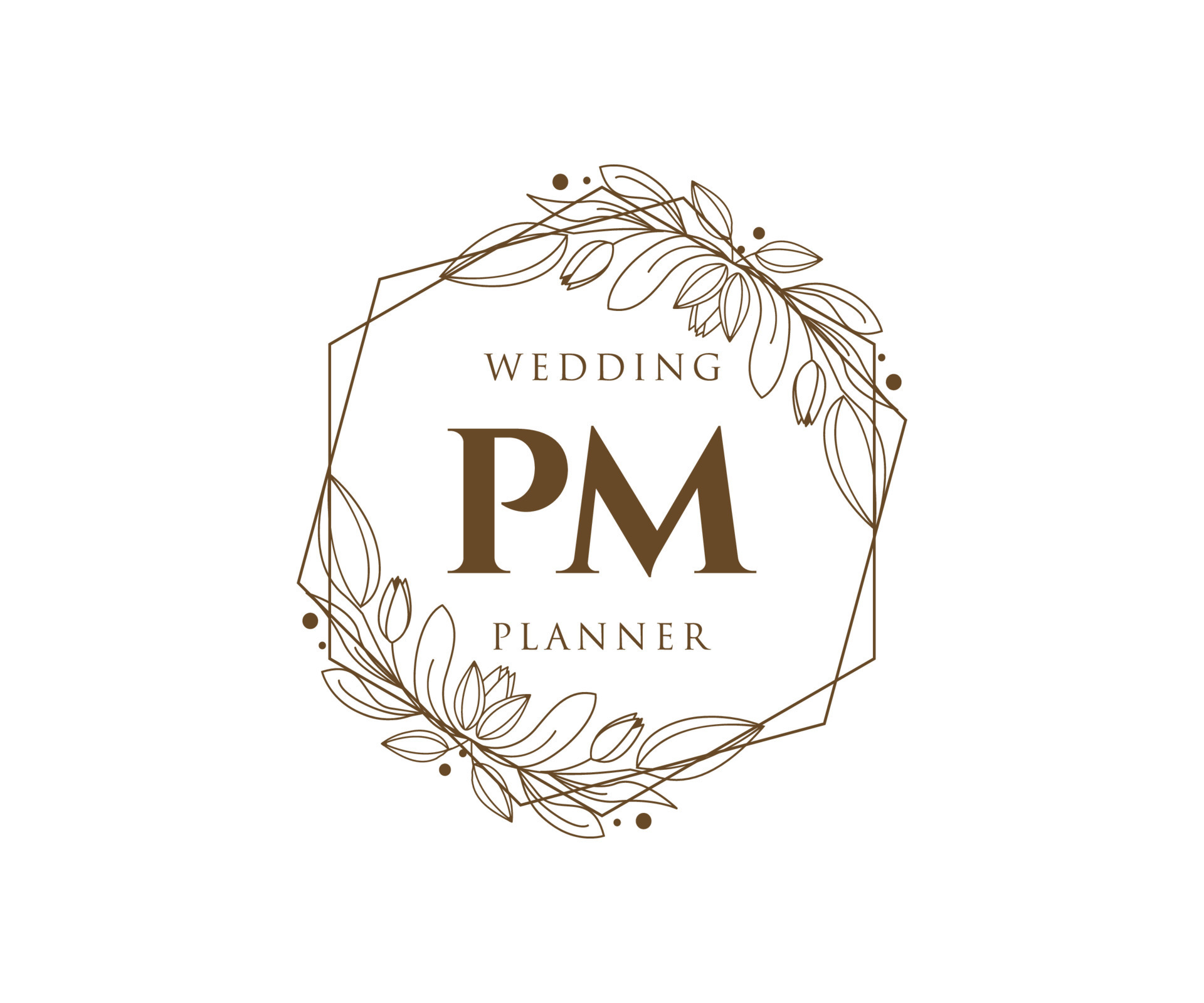 PM Initials letter Wedding monogram logos collection, hand drawn