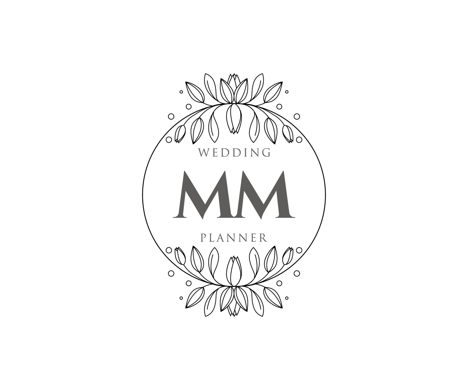 MM Initials letter Wedding monogram logos collection, hand drawn modern  minimalistic and floral templates for Invitation cards, Save the Date,  elegant identity for restaurant, boutique, cafe in vector 14200592 Vector  Art at