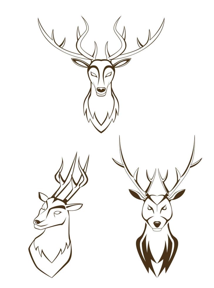 Deer symbol pose activity vector