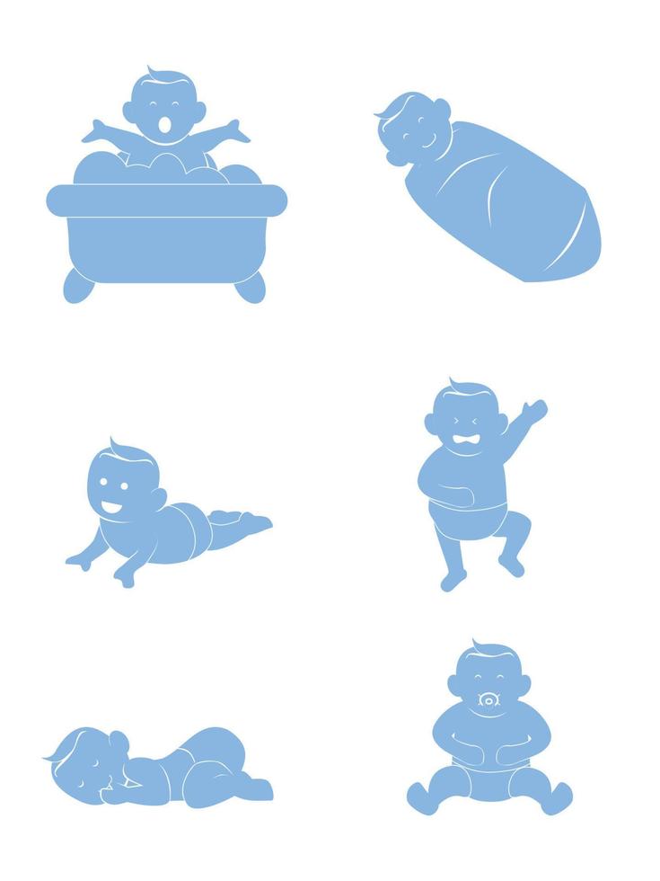 Baby silhouette illustration vector