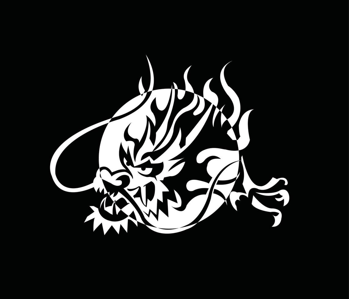 Dragon tattoo pose illustration vector