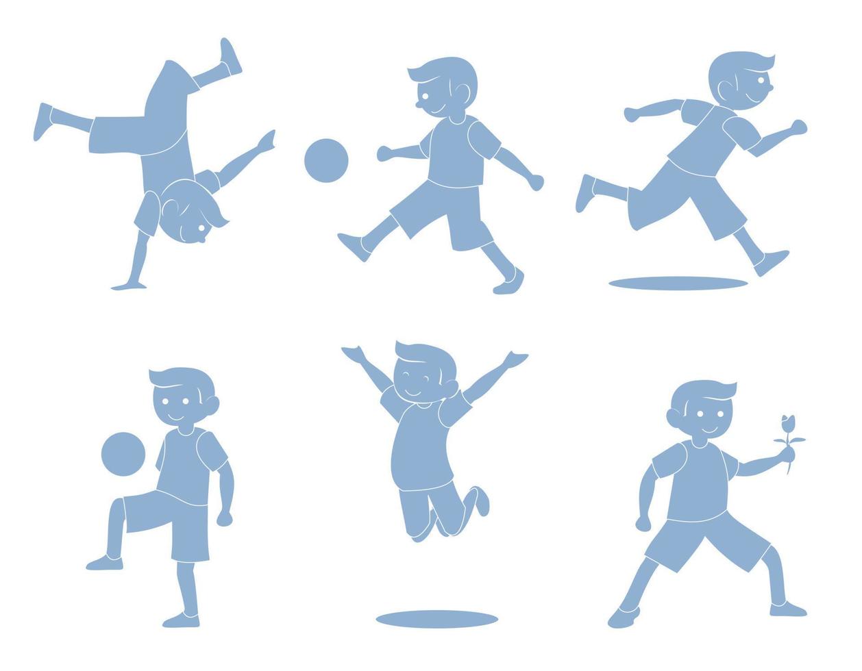 Boys Activity silhouette vector