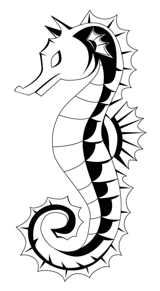 Sea horse illustration vector