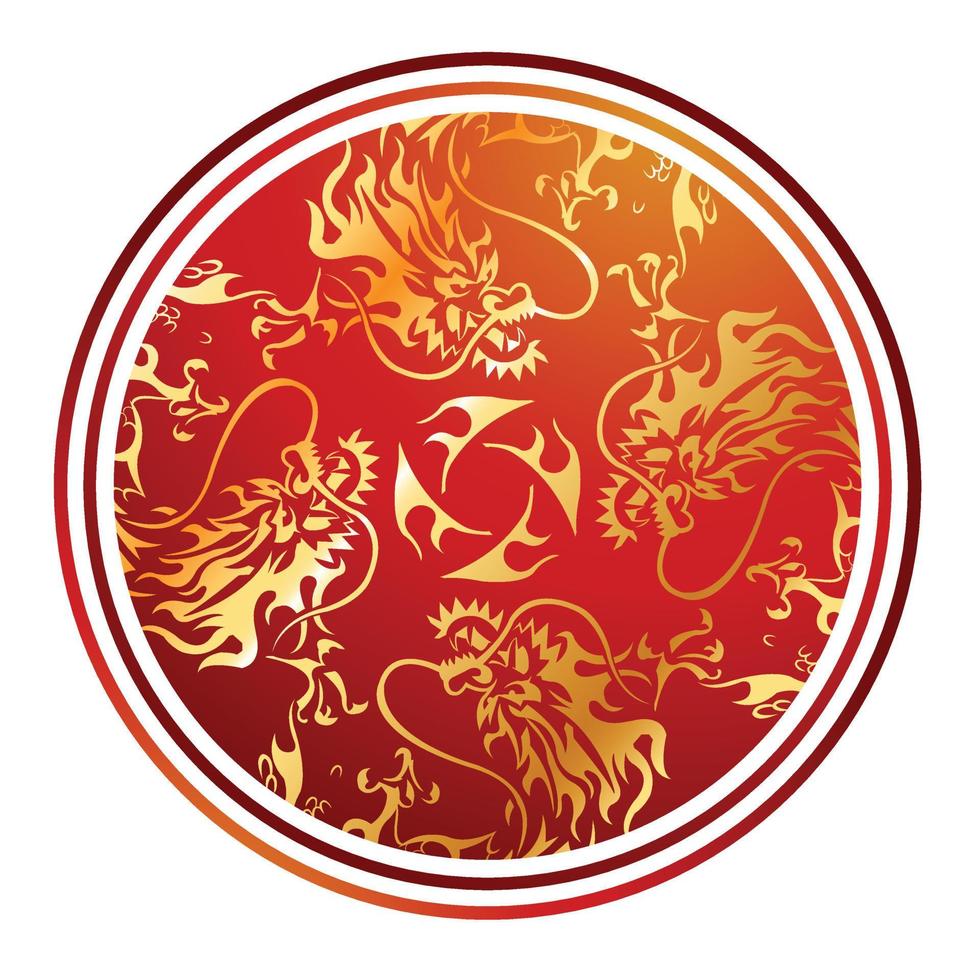 Red dragon illustration vector