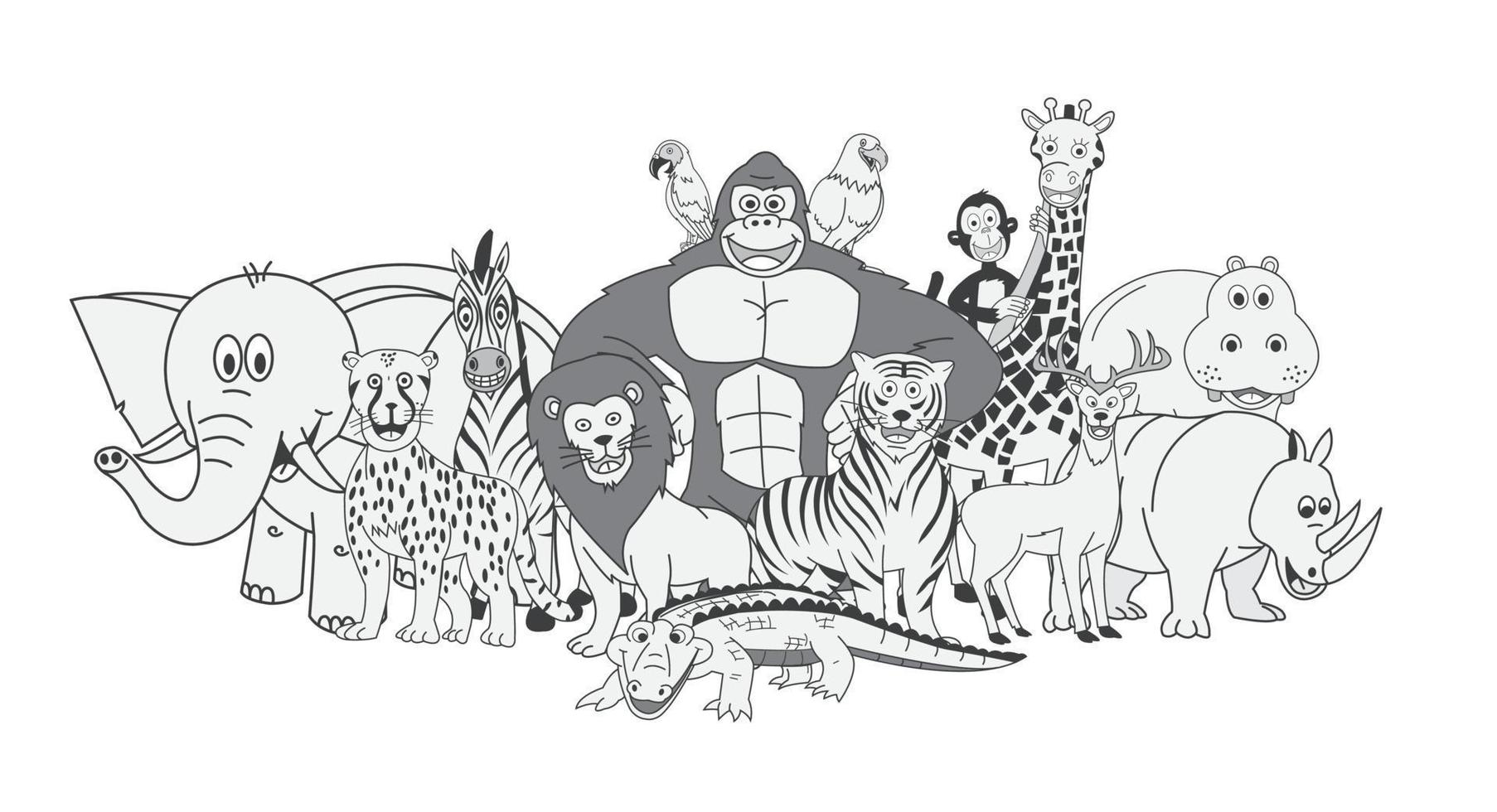 Wild Animals Group Show vector