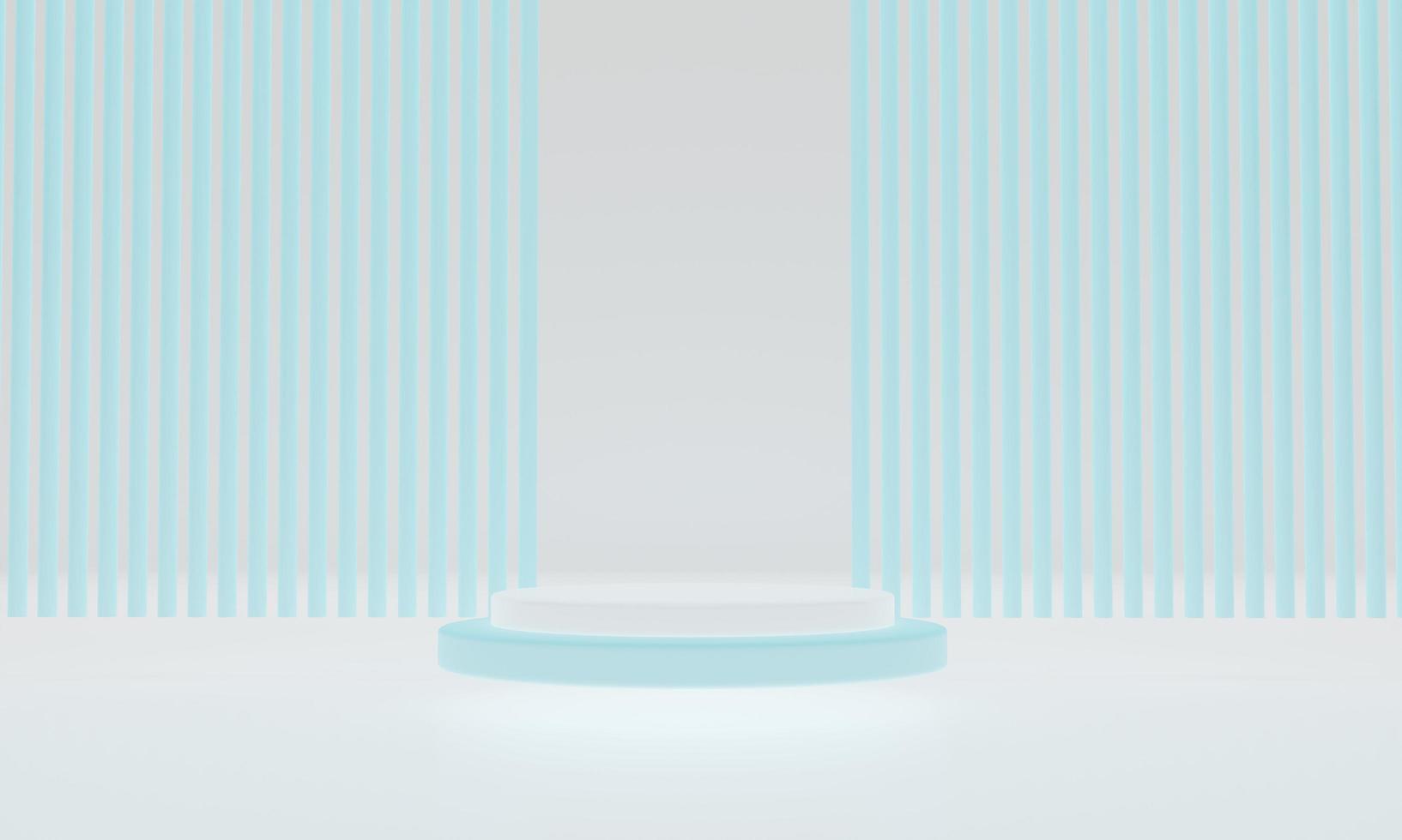 Abstract blue white background. 3d rendering with podium. Minimal scene. photo