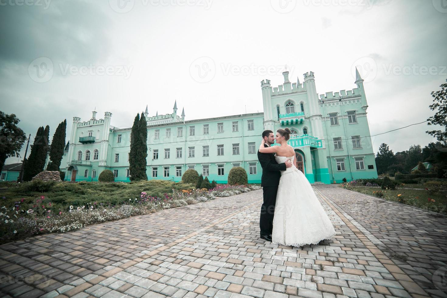 beautiful couple posing together photo