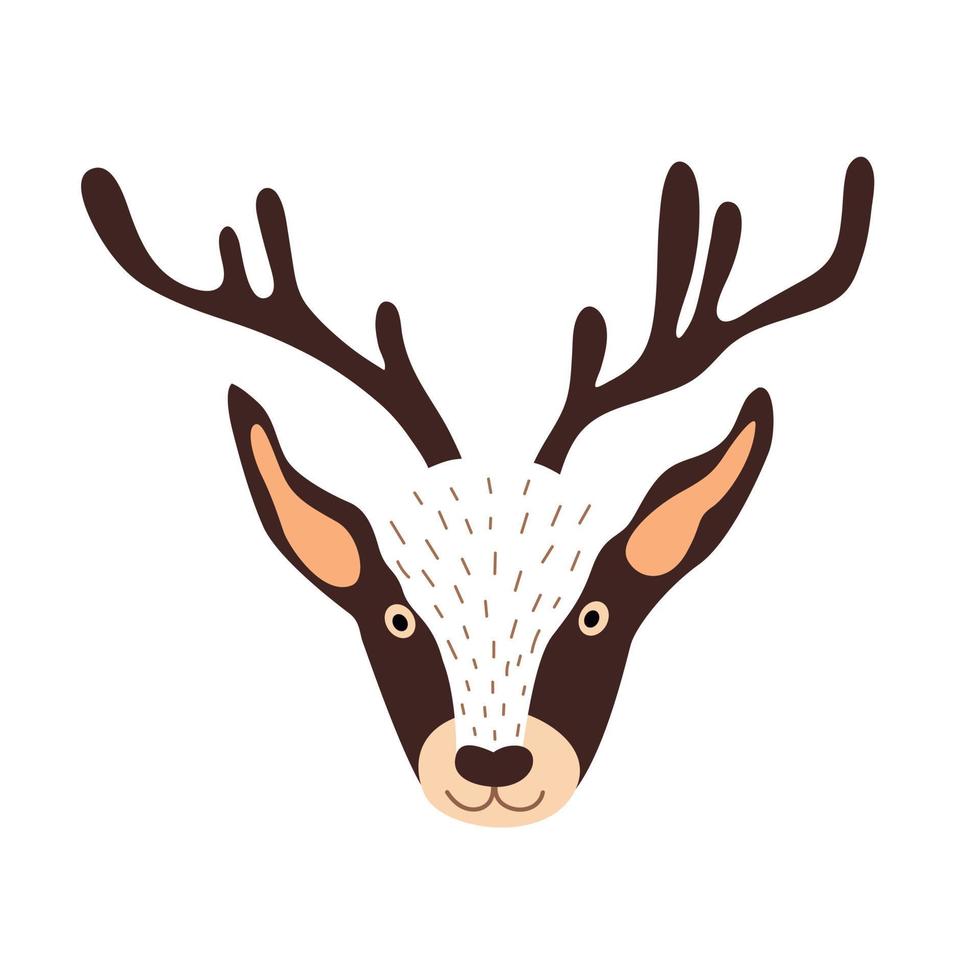 cabeza de ciervo sobre un fondo blanco. ilustración vectorial. vector