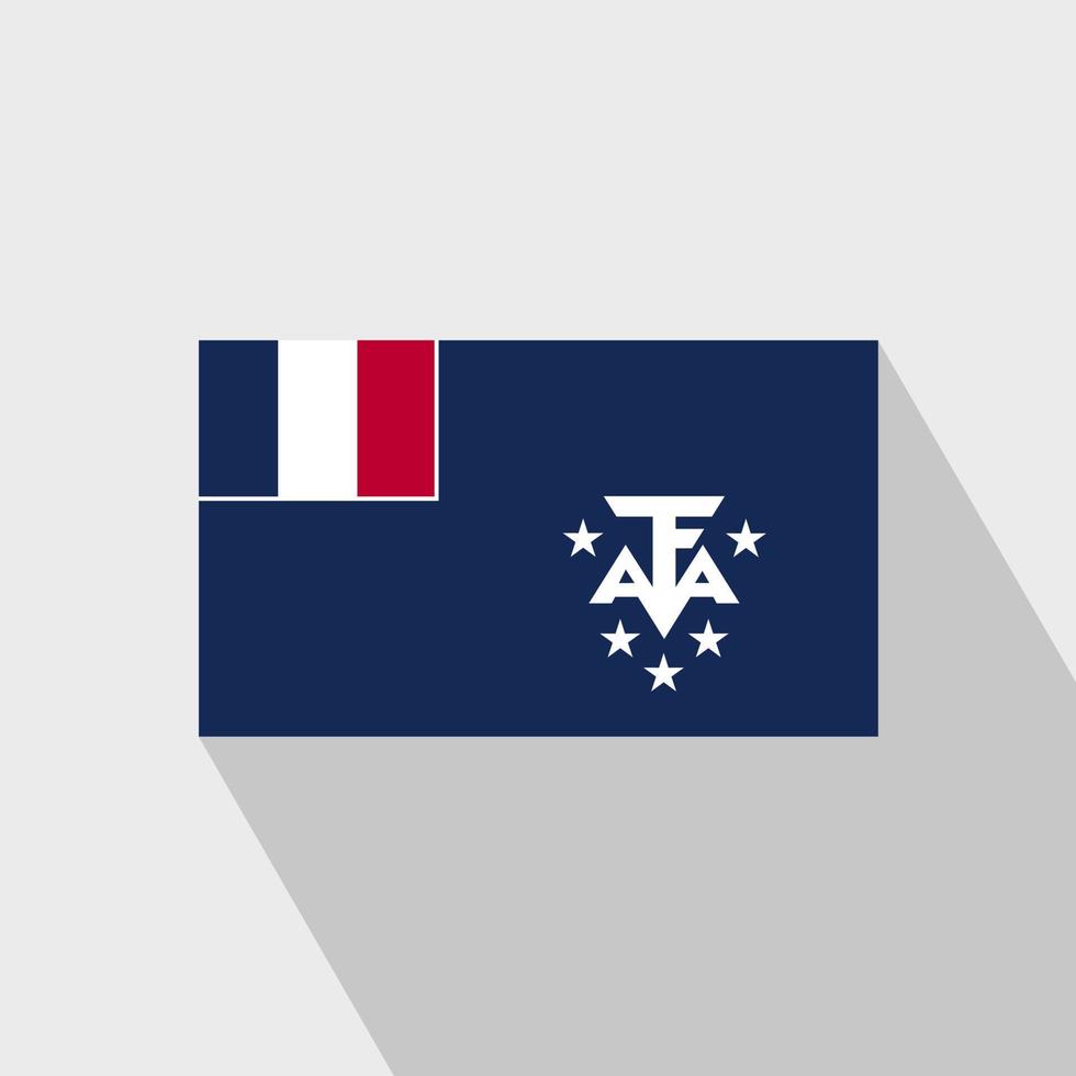 vector de diseño de sombra larga de bandera de tierras australes y antárticas francesas