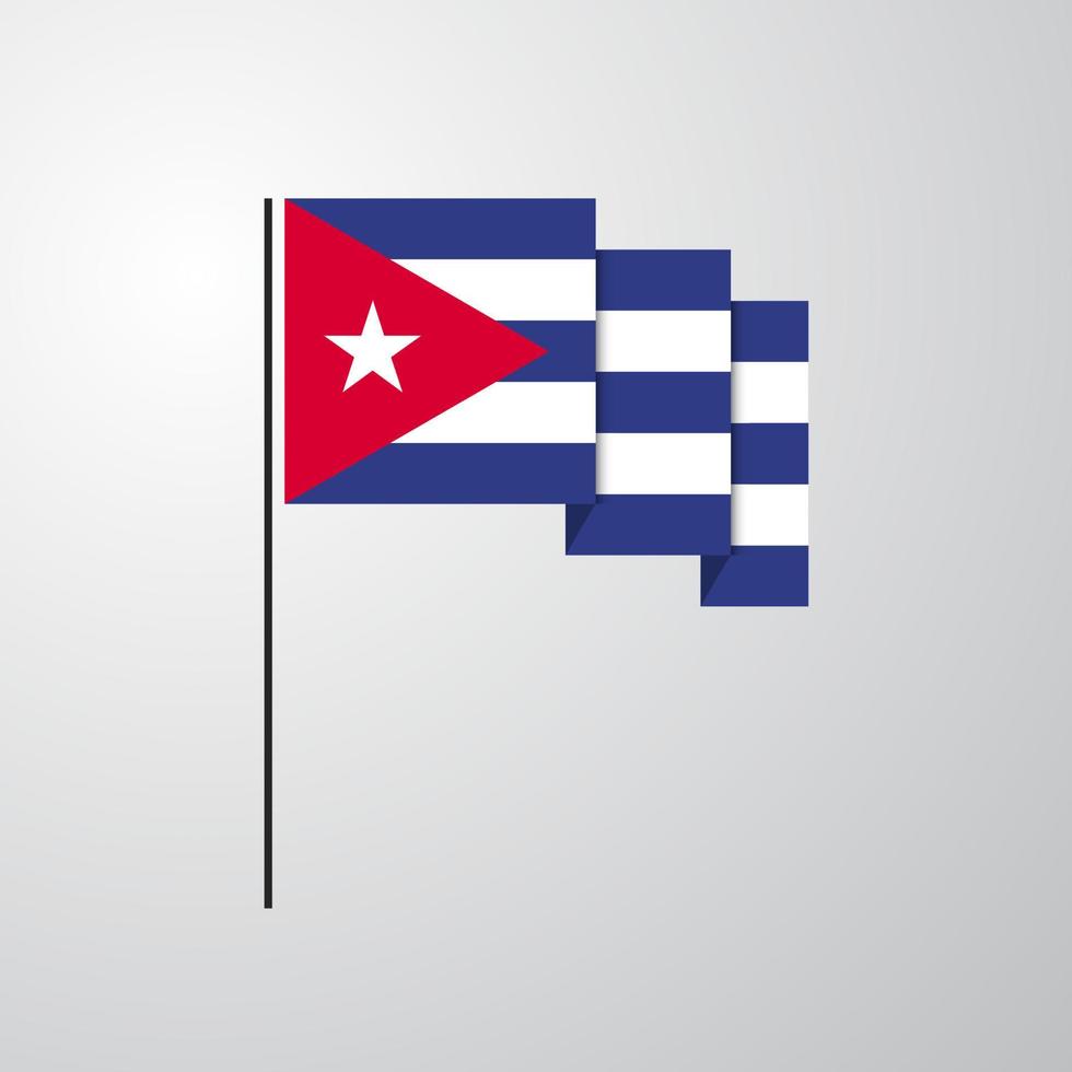 cuba ondeando la bandera fondo creativo vector