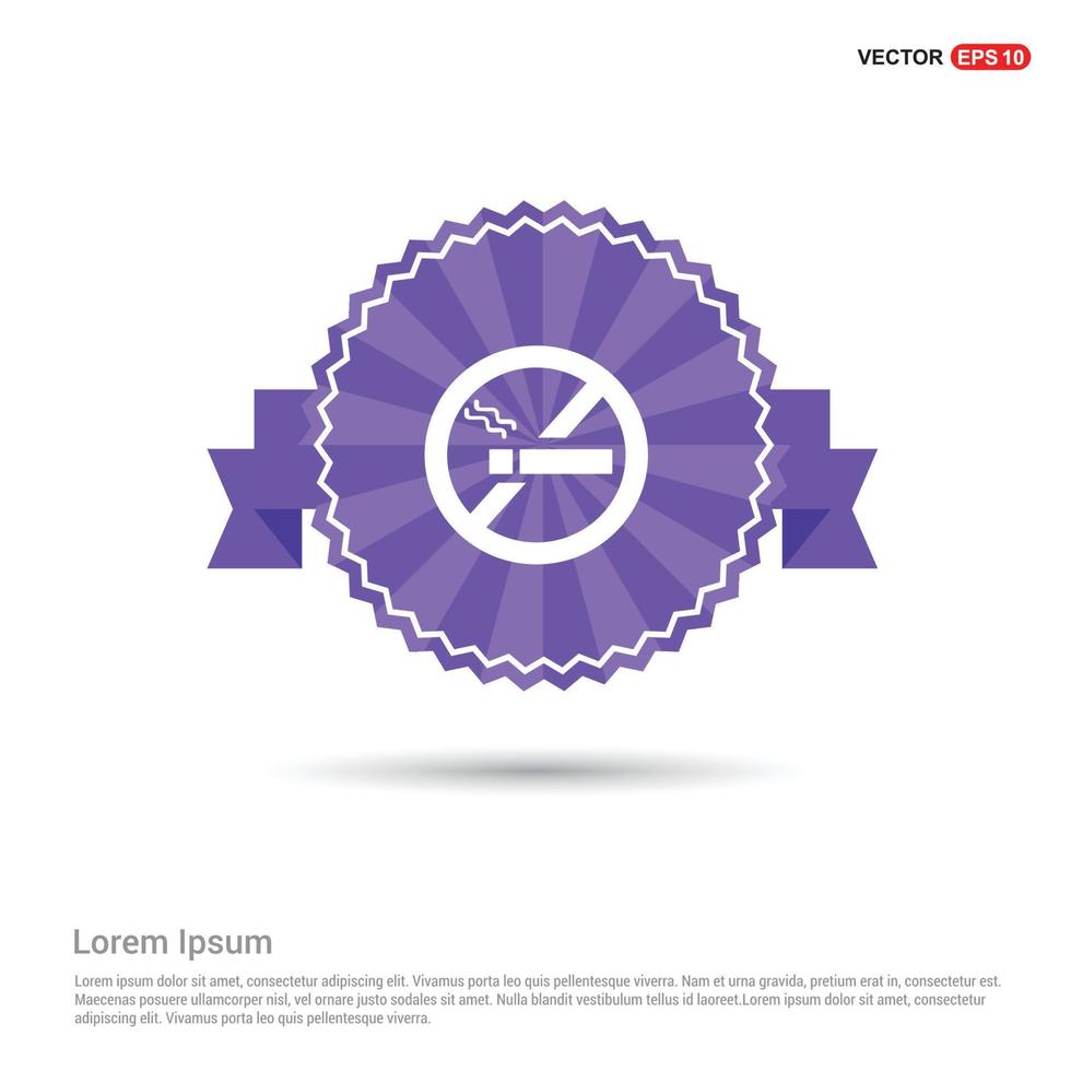 No smoking Area - Purple Ribbon banner vector