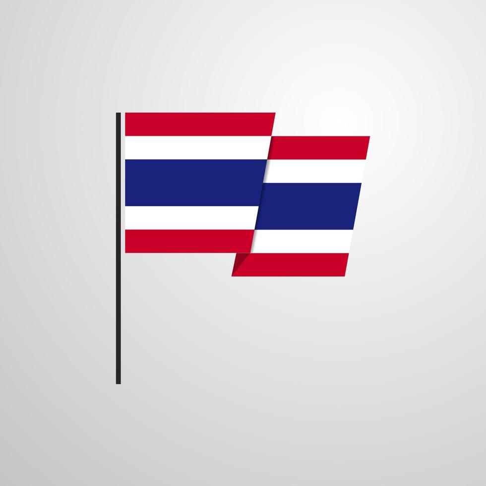 vector de diseño de bandera ondeante de tailandia