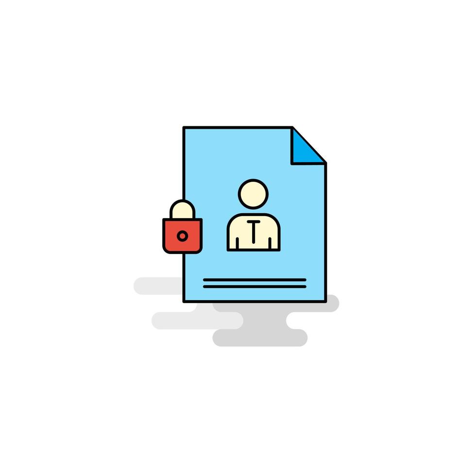 Flat Protected document Icon Vector