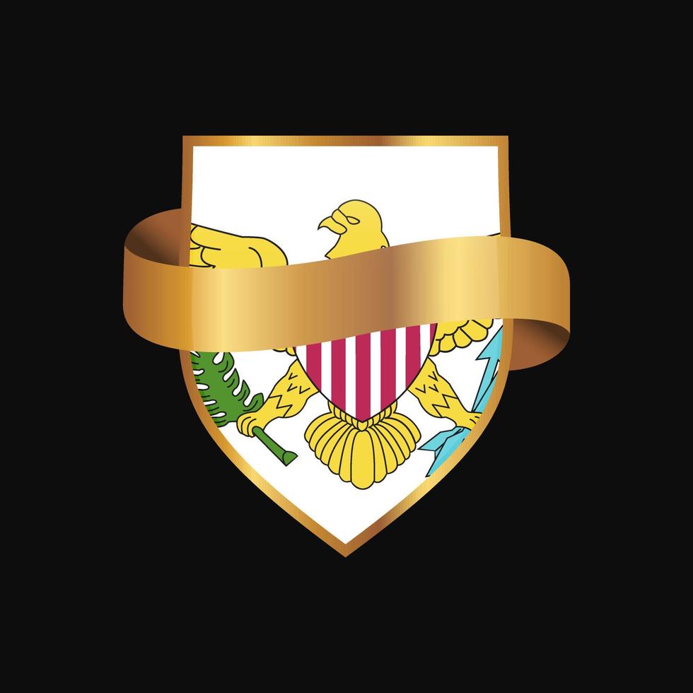 Virgin Islands US flag Golden badge design vector