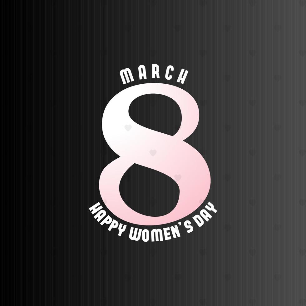 8 March logo vector design with international womens day background