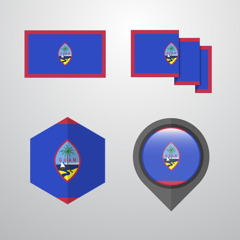 vector de conjunto de diseño de bandera de guam