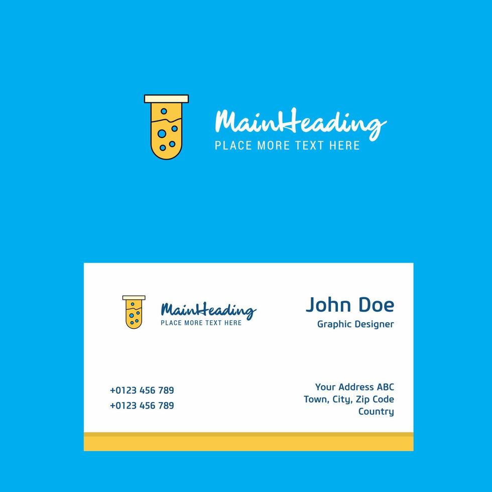 Test tube logo Design with business card template Elegant corporate identity Vector