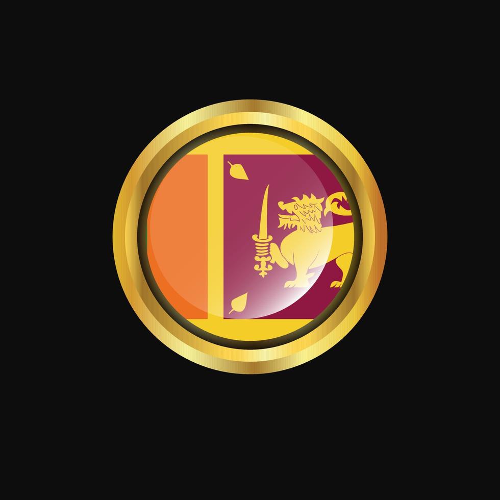 Sri Lanka flag Golden button vector