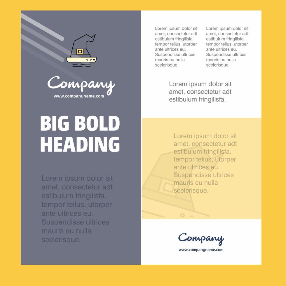 Witch hat Business Company Poster Template with place for text and images vector background