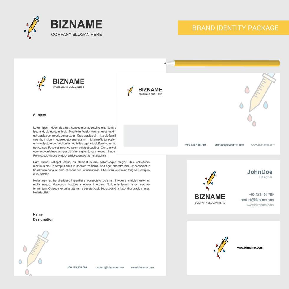 Dropper Business Letterhead Envelope and visiting Card Design vector template