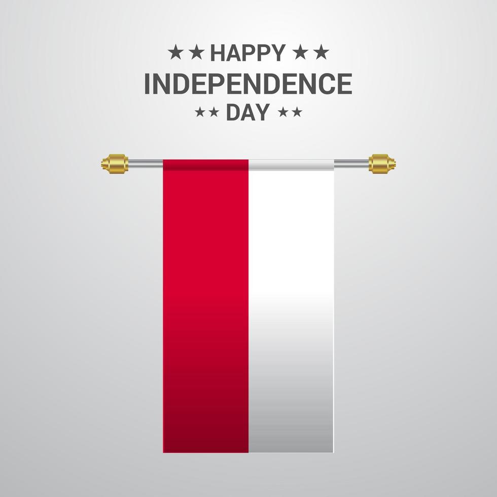 Poland Independence day hanging flag background vector
