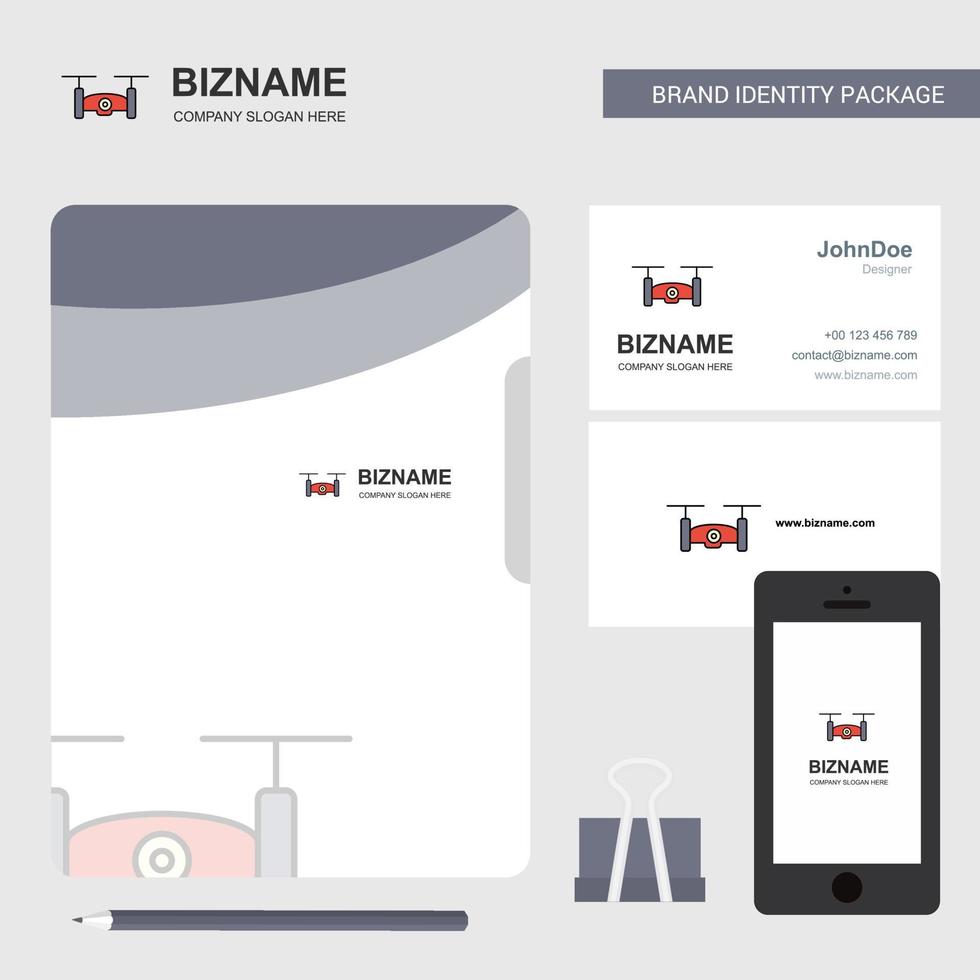 Drone camera Business Logo File Cover Visiting Card and Mobile App Design Vector Illustration