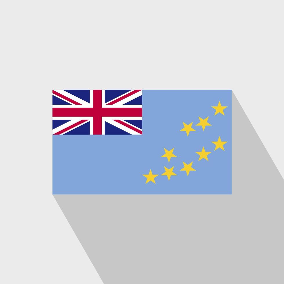 vector de diseño de larga sombra de bandera de tuvalu
