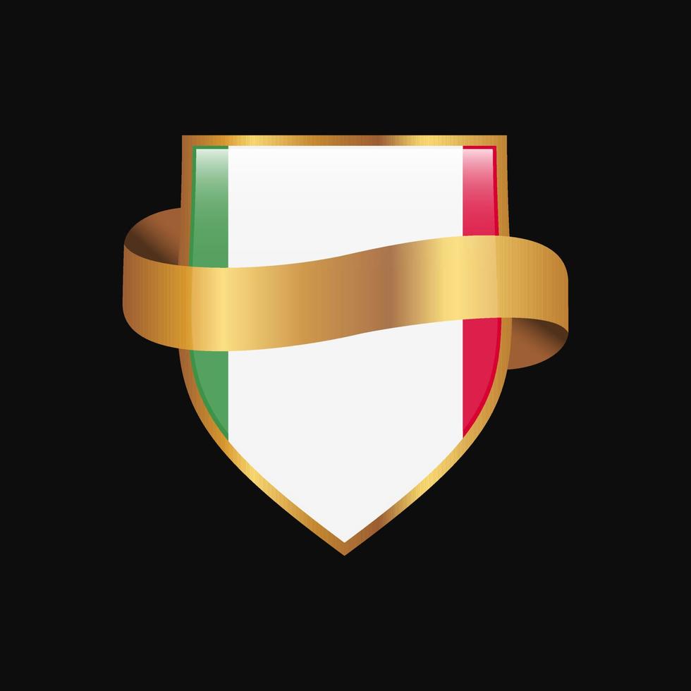 vector de diseño de insignia de oro de bandera de italia