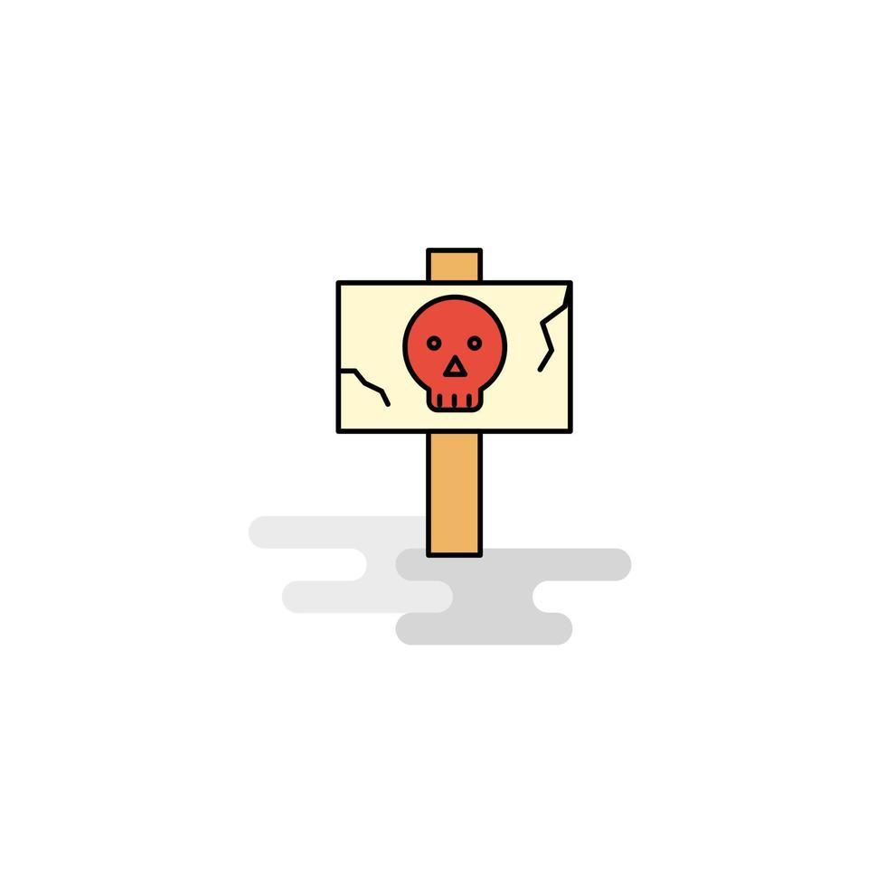 Flat Danger board Icon Vector