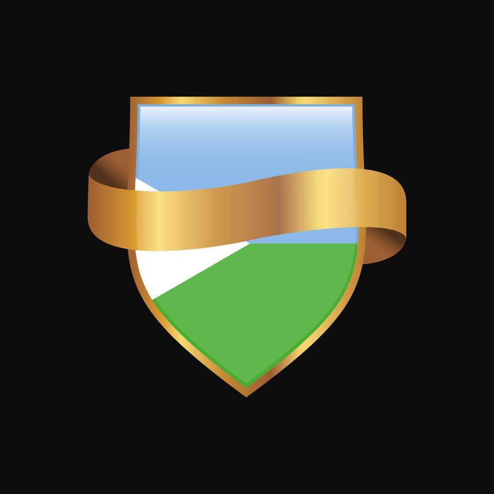 vector de diseño de insignia de oro de bandera de djibouti