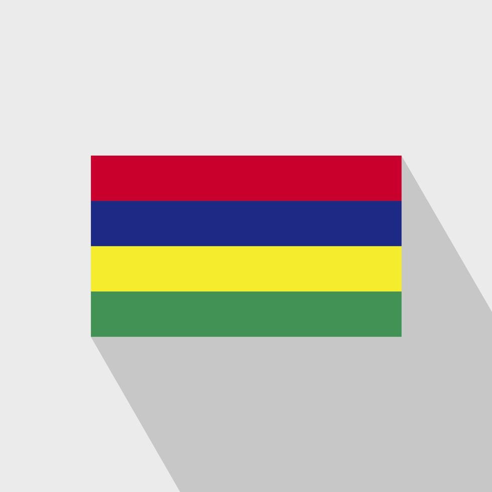 Mauritius flag Long Shadow design vector